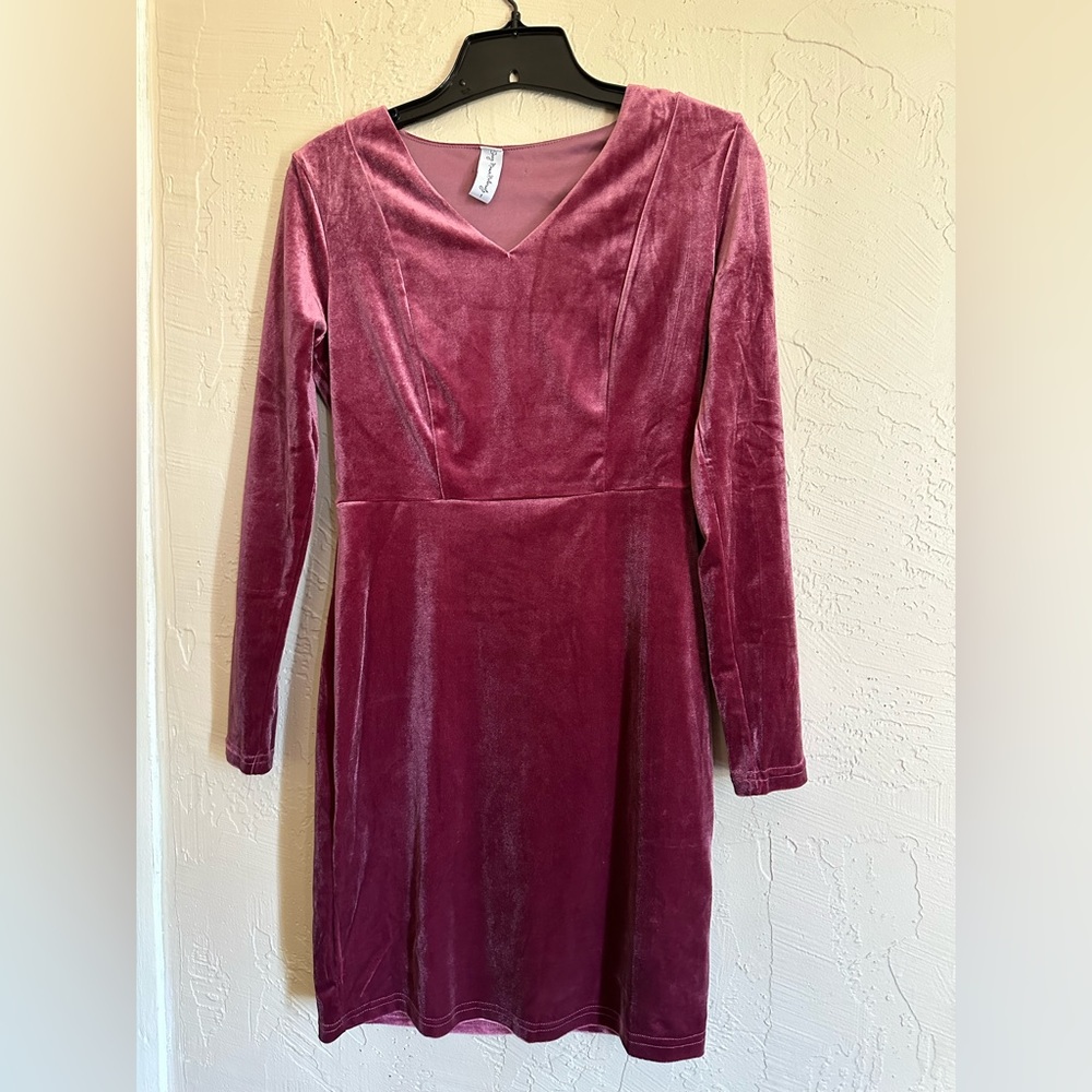 🚨SALE🚨 Wine Colored Velvet Maternity Dress